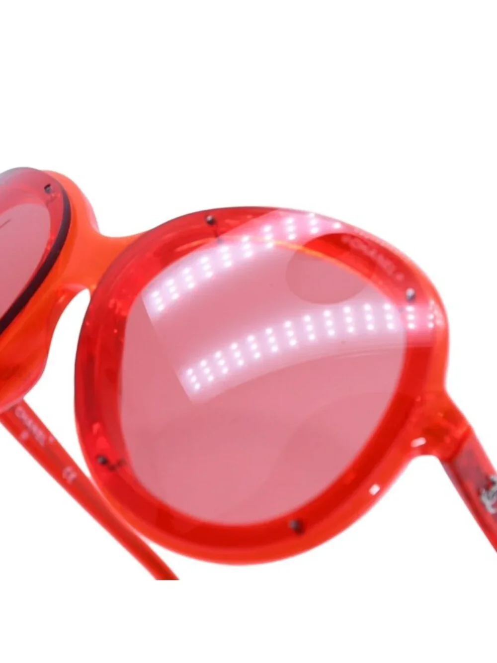 Chanel Sunglasses Eyewear CC Logo Clear Red Acetate